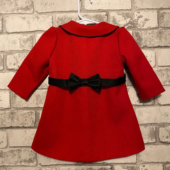 Iris & Ivy Baby Girl's Black Bow Coat 12 Months - Picture 4 of 7
